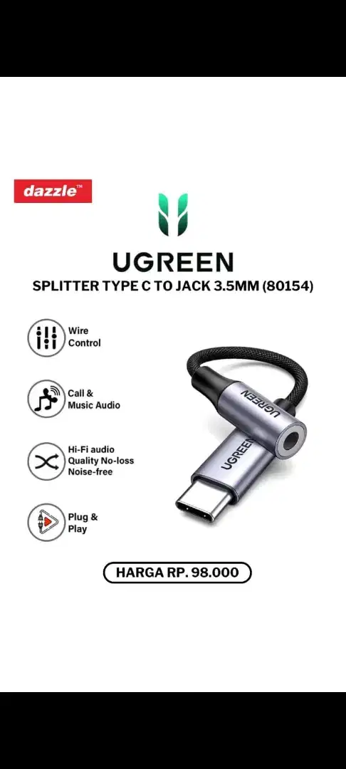 Ugreen adapter audio type C to Jack 3, 5