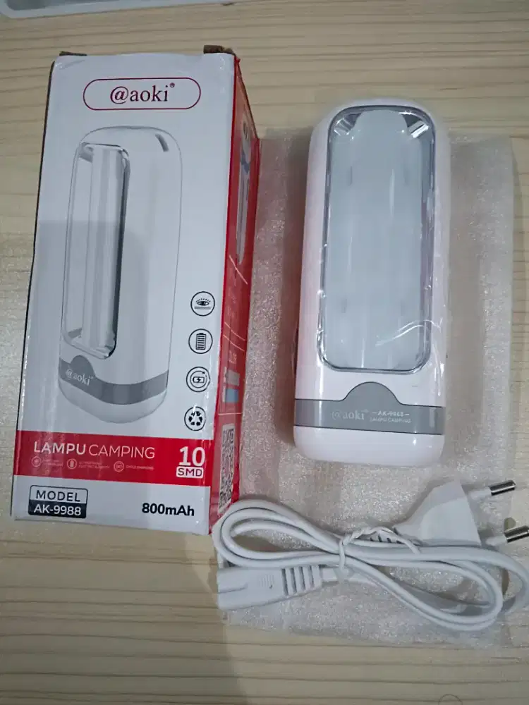Senter Tangan/Lampu Emergency  Merk Aoki 1Watt,800mah+kabel charging