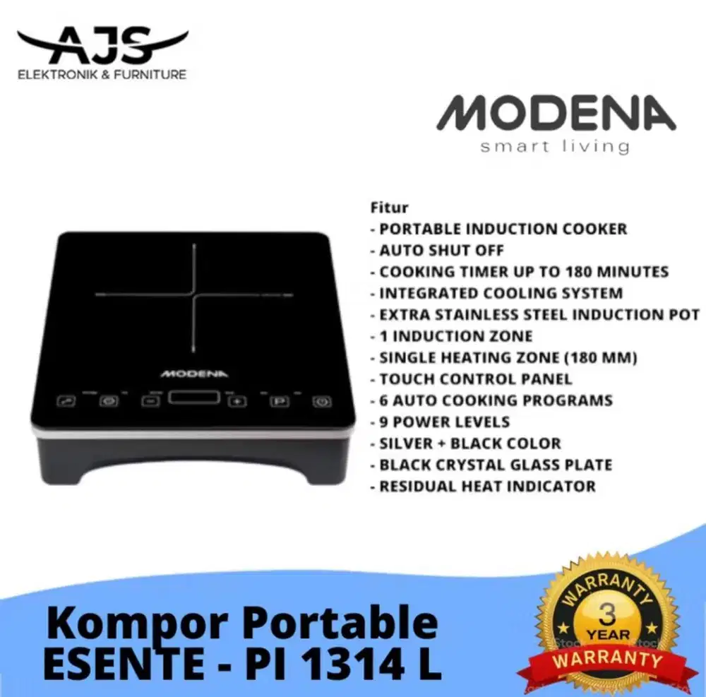 MODENA Portable Induction PI 1314 L Kompor Listrik NEW