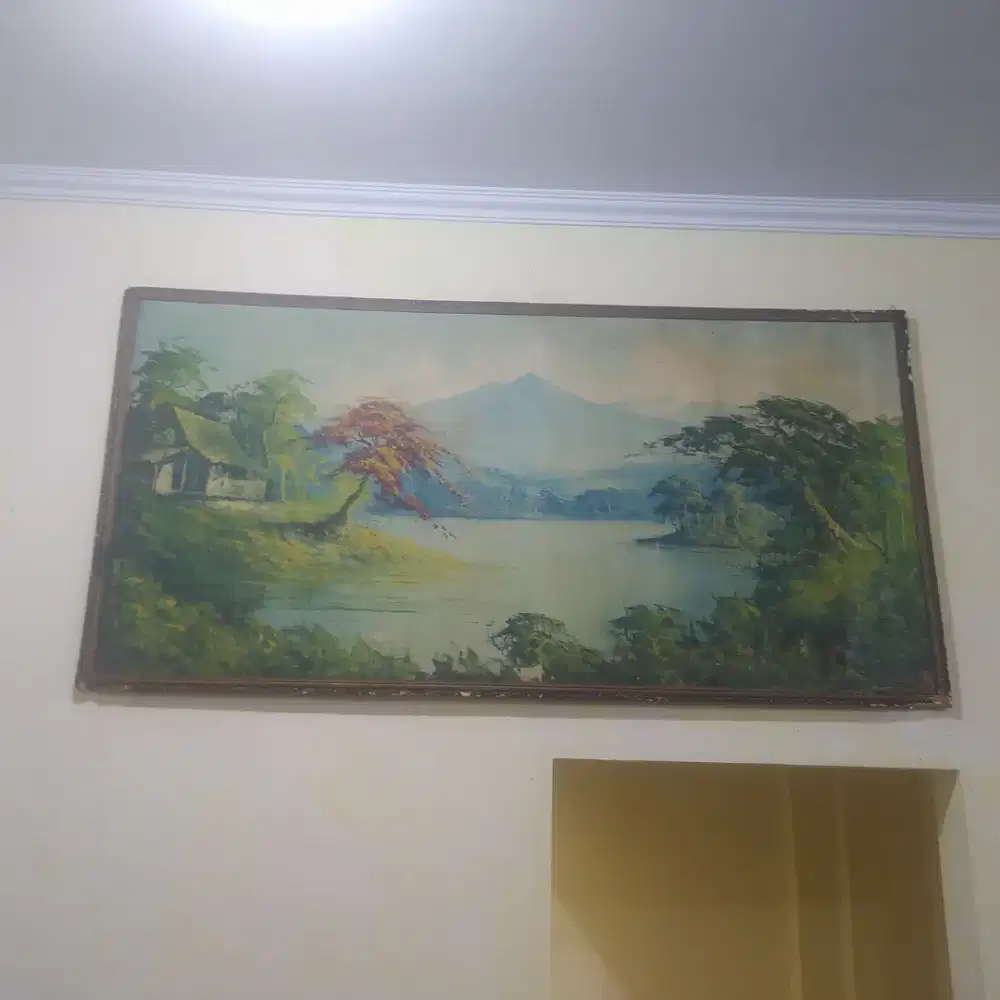 Lukisan Telaga Sarangan & gunung lawu