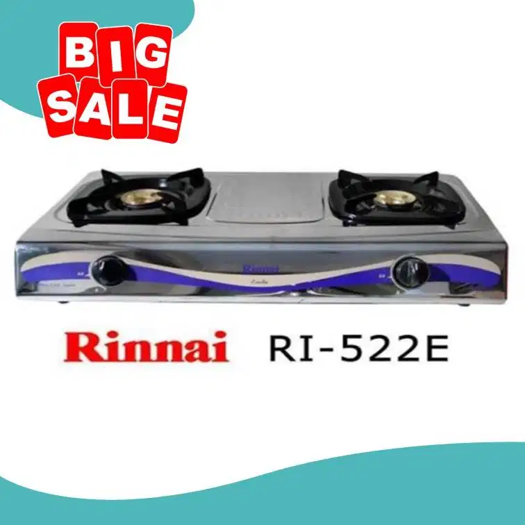 kompor 2 tungku rinnai 522e stainles