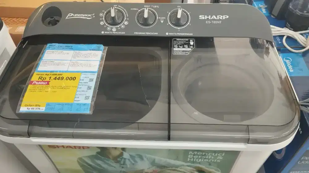 Mesin cuci sharp 2 tabung 6Kg 320 watt