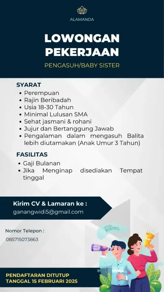 Dicari ART/Baby Sister