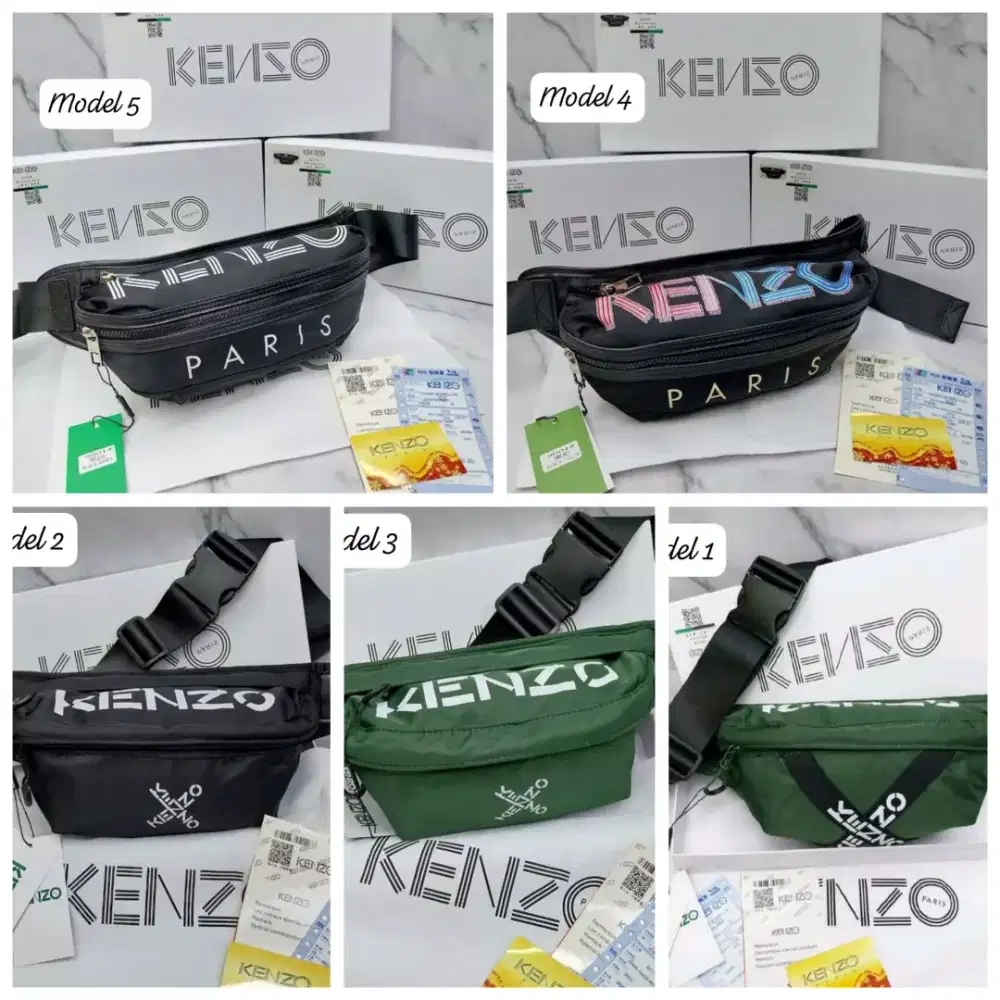 Tas Kenzo Waistbag Bumbag Pria Fullset Box Dustbag