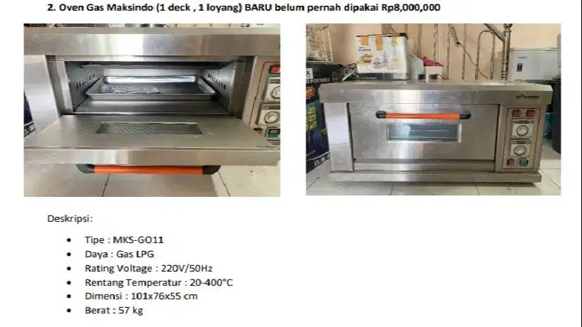 oven gas maksindo
