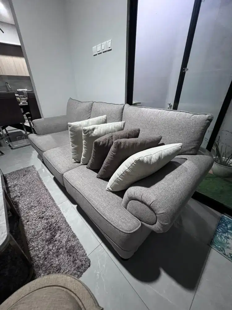 Sofa 3 seater gray chocolate