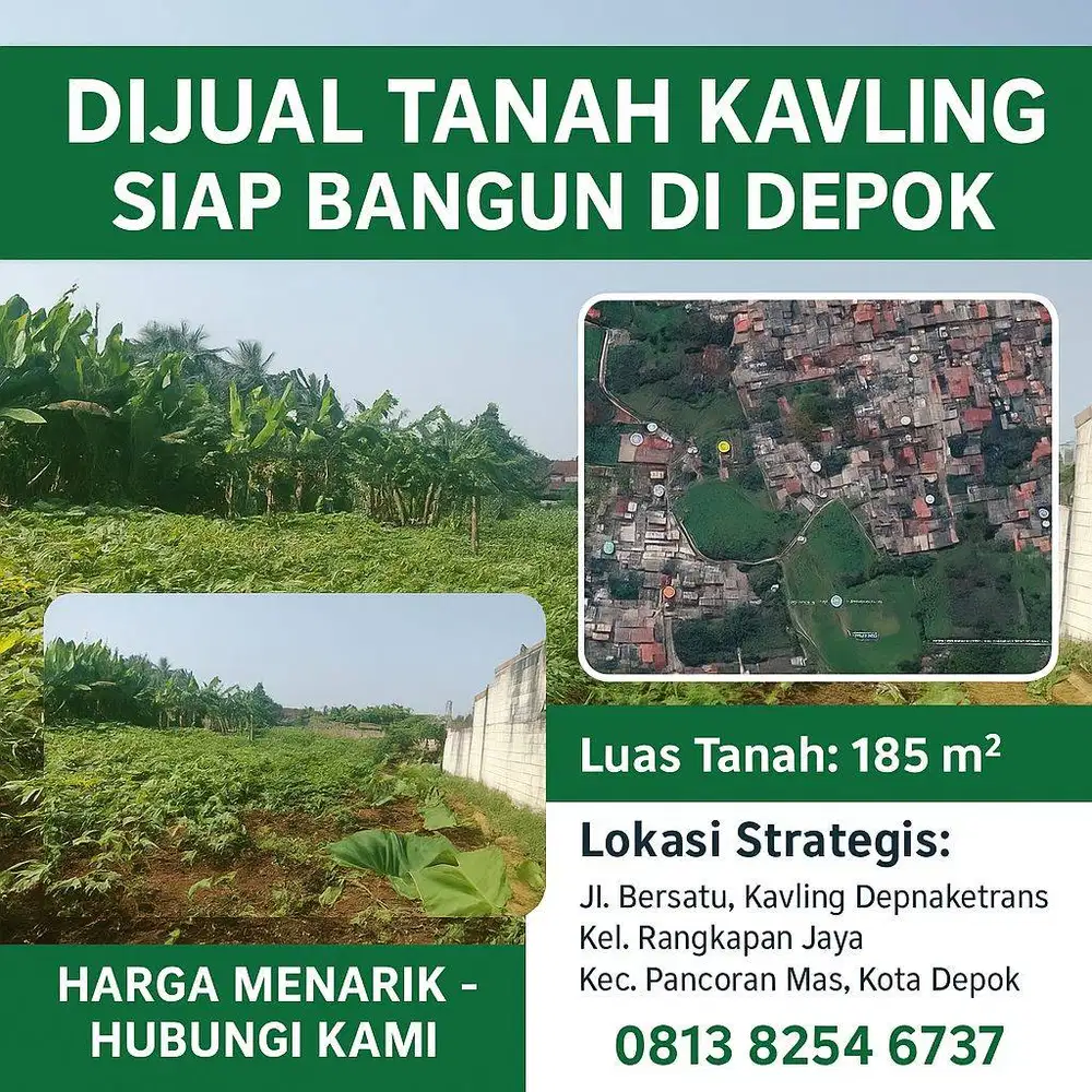 Dijual Tanah Kavling Siap Bangun di Depok