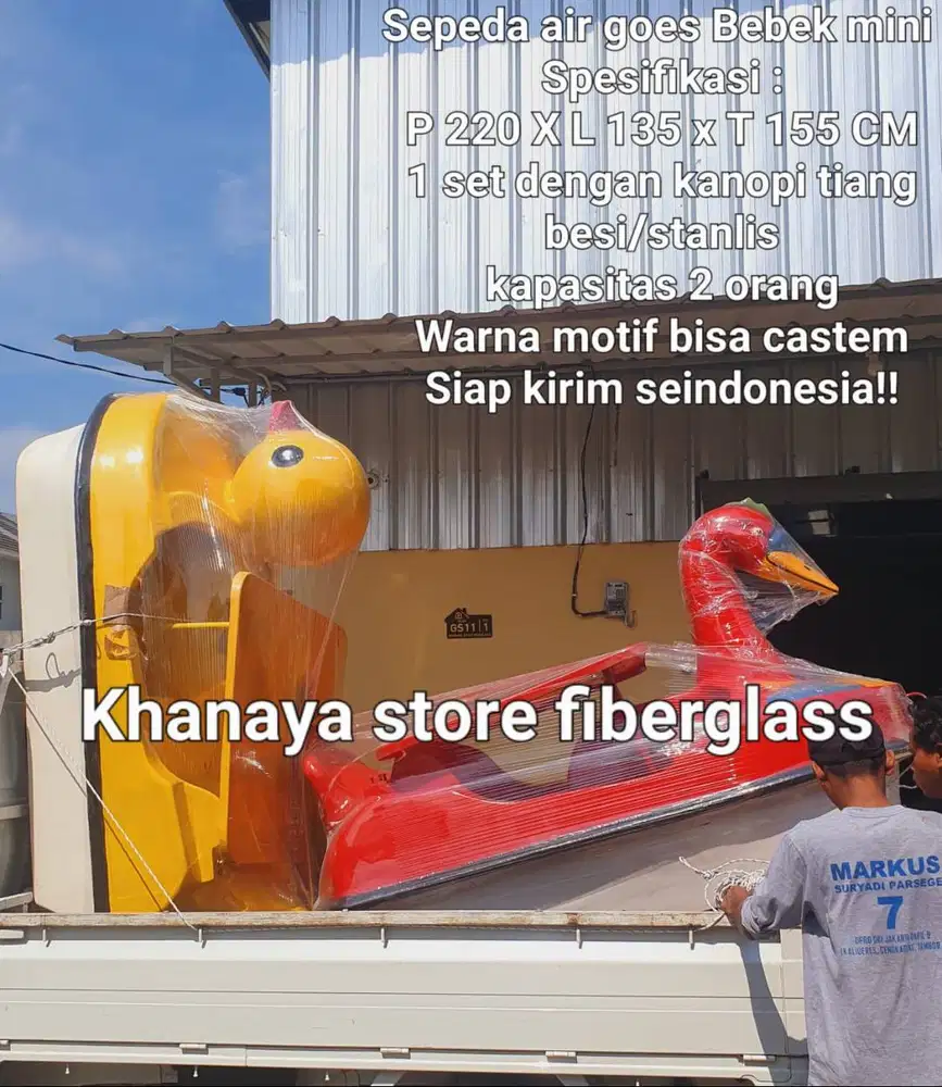 perahu air bebekkan gowes/sepeda air bebek mini kps 2 orang ready