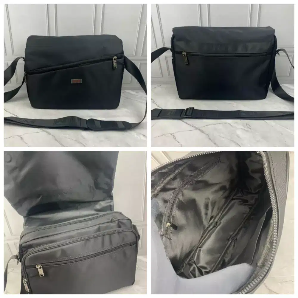Tas Selempang Messenger Bag Pria Tumi Black Details