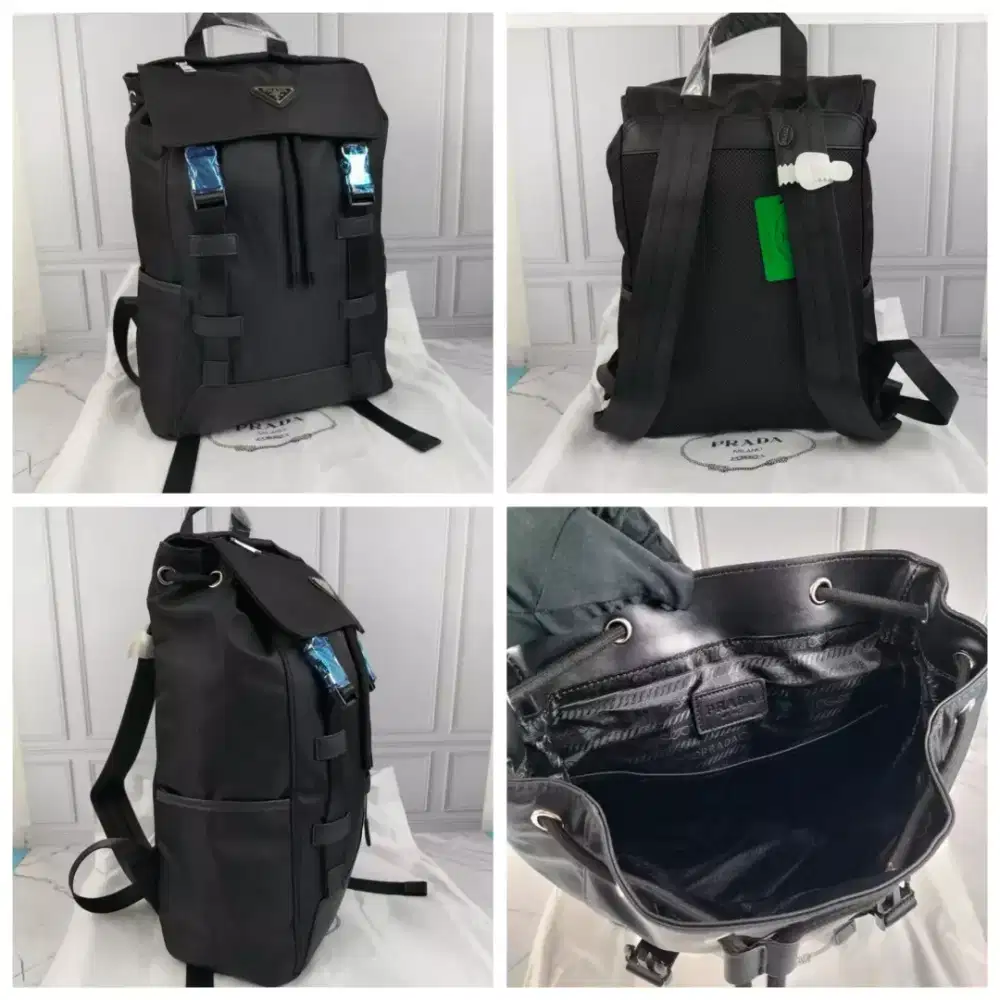 Tas Ransel Backpack Black Prada Pria