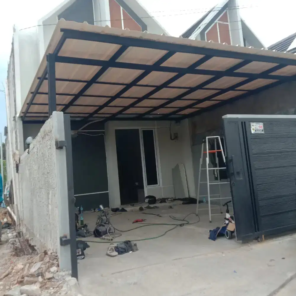 Kanopi alderon singel 1.2m rangka terpasang