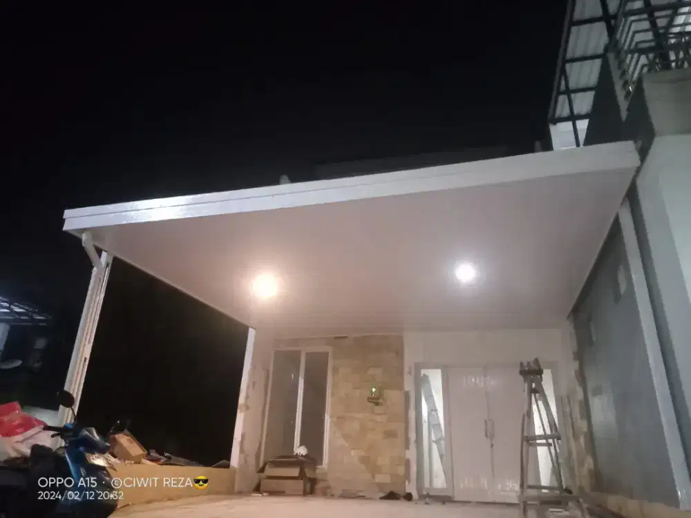 Kanopi alderon singel+plapon PVC terpasang