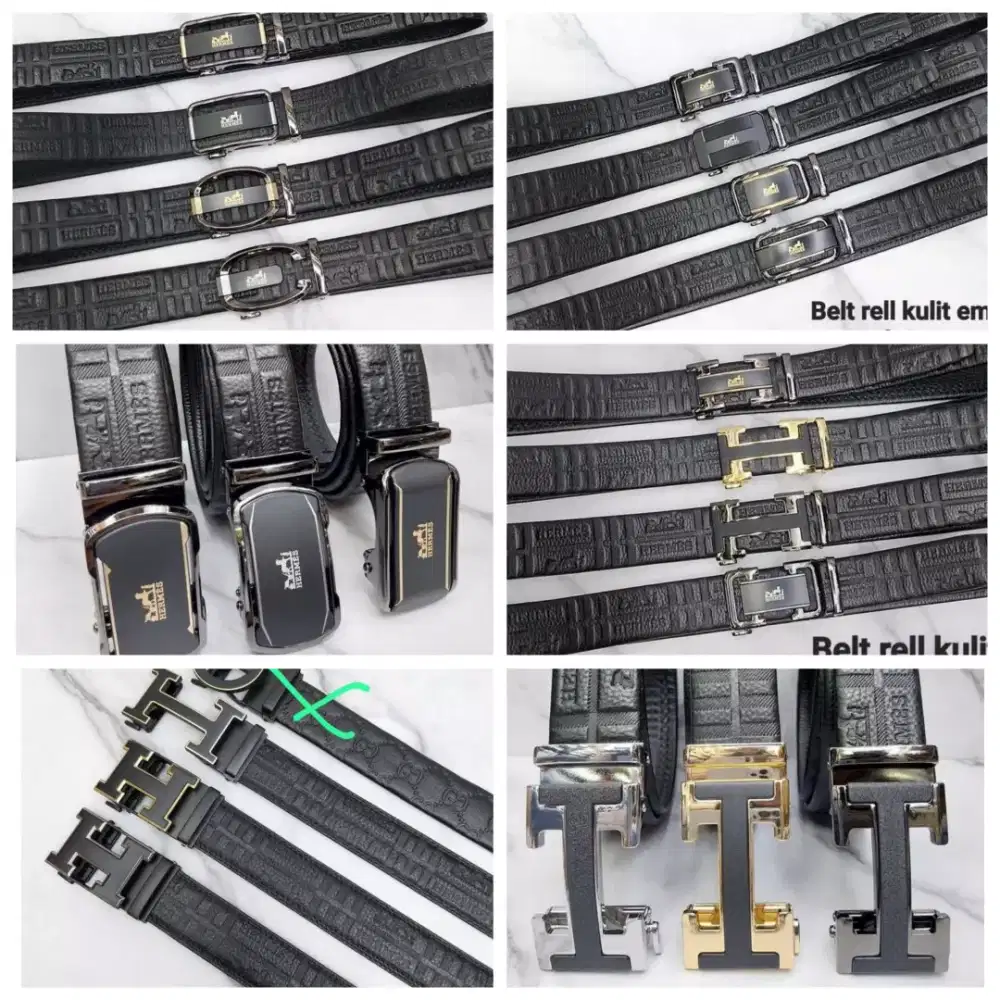 Men belt sabuk ikat pinggang pria kulit branded ready 6model