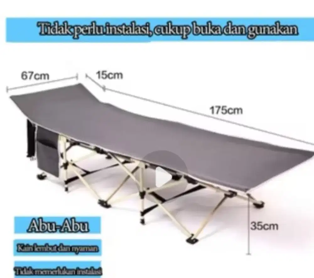 Tempat tidur lipet portable ranjang 175cm