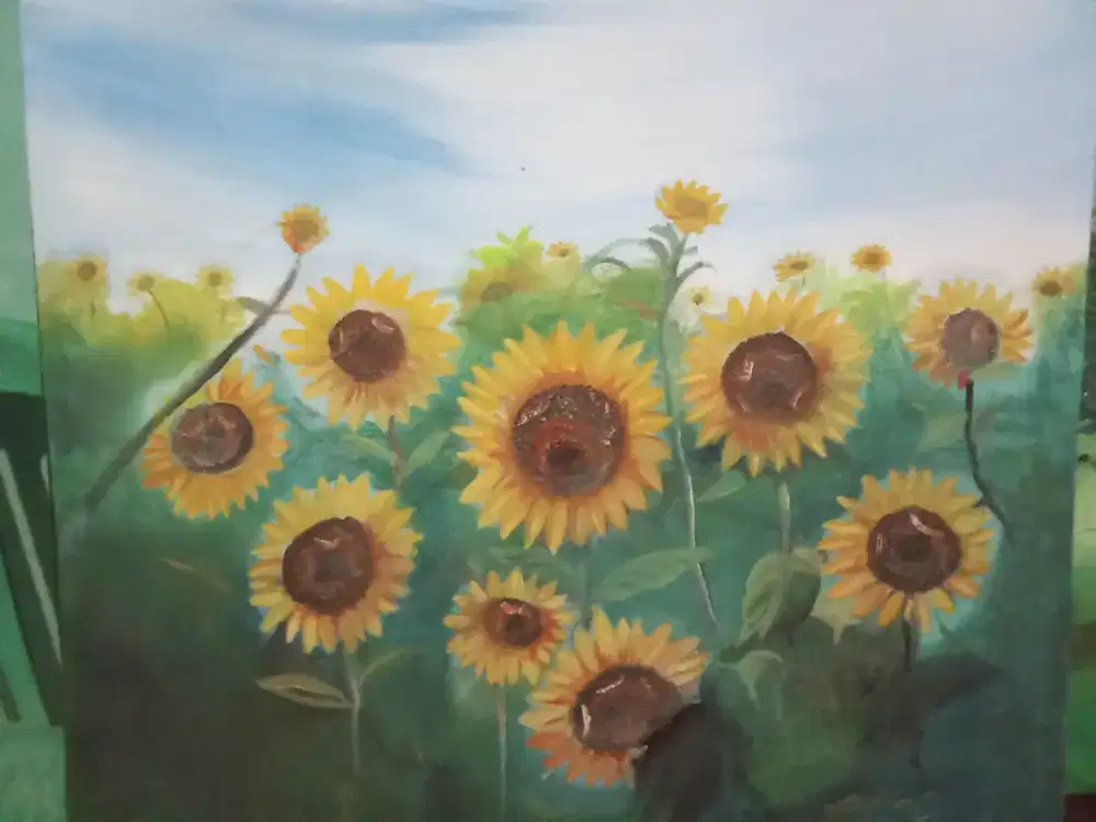 Lukisan asli dengan media cat akrilik dan kanvas