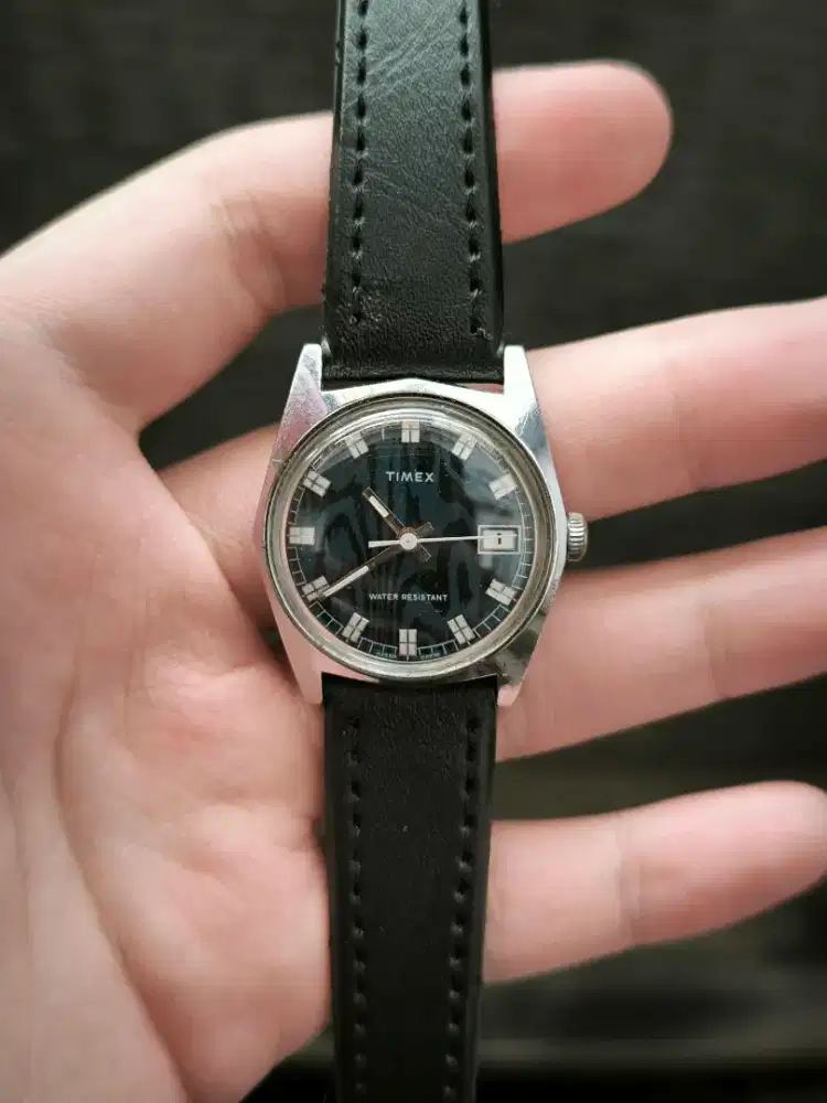 Rare Timex Manual Blue Moire