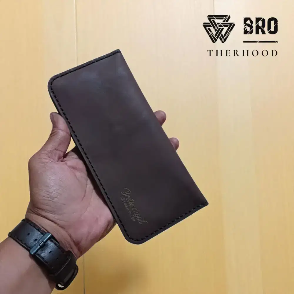 Dompet panjang full kulit sapi jahitan tangan jenis crazy horse