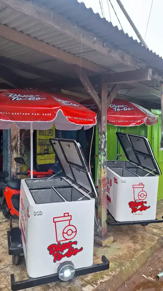 GEROBAK SEPEDA LISTRIK/SEPEDA LISTRIK GEROBAK KOPI/SEPEDA LISTRIK KOPI