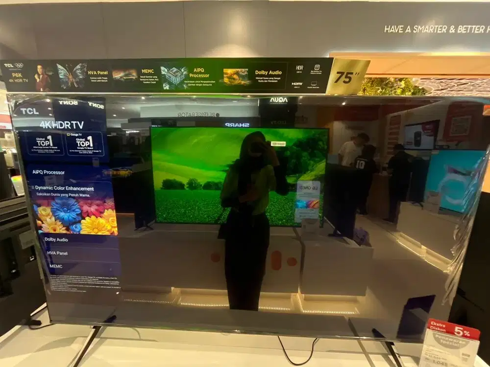 CICILAN TV TCL GOOGLE 4K 75 INCH