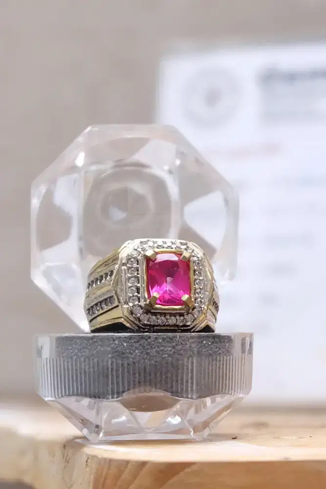 Cincin Natural Pink Topaz Brazil