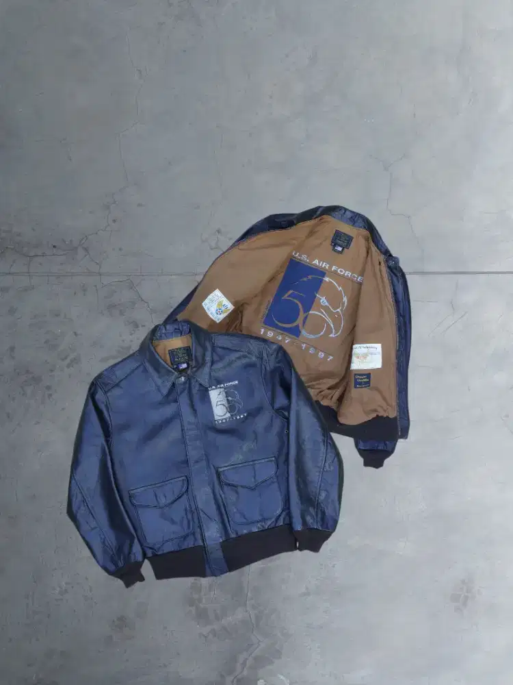 Avirex USA Jaket Kulit Vintage A2 Leather Jacket Military