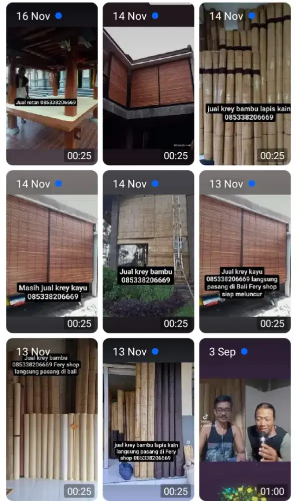 Jual krey kayu rotan pelapon krey bambu