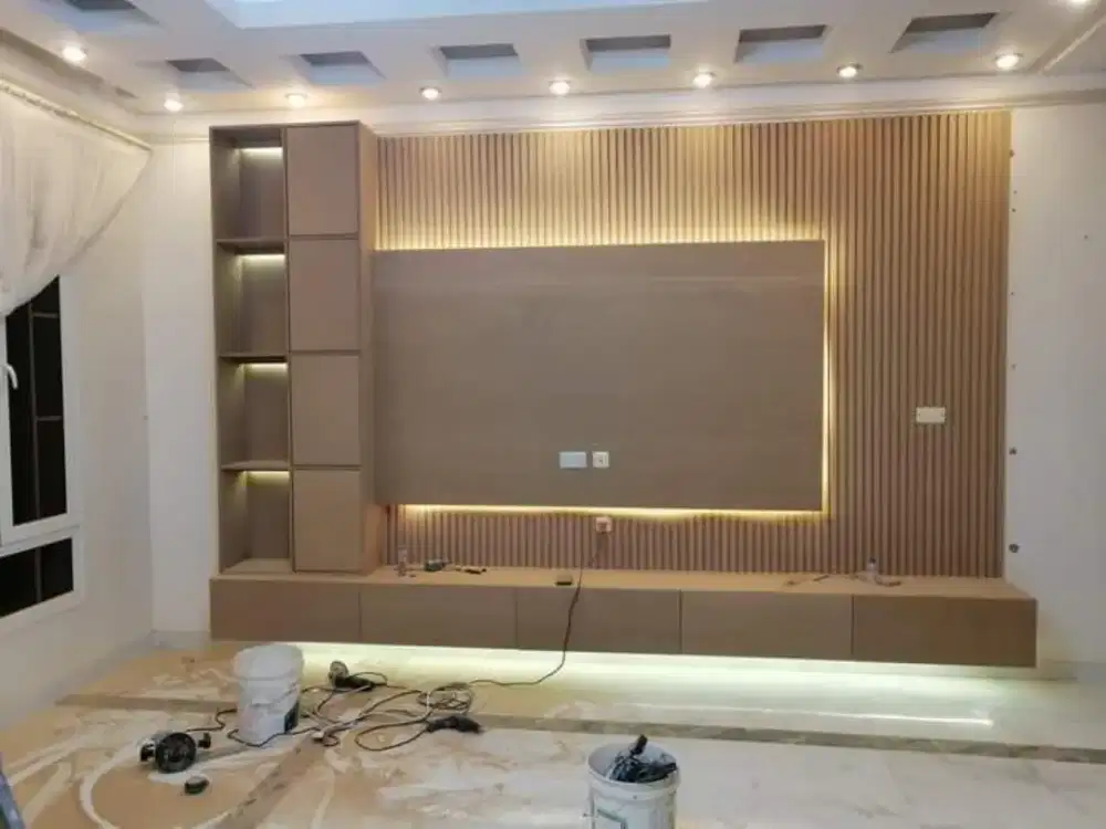 Backdrop TV set minimalis