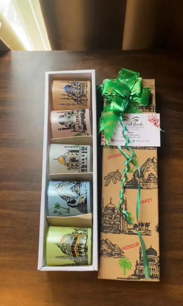 (READY.SIAP.KIRIM)LIKE.NEW.GELAS.KACA.1SET.(ISI 5PCS)GELAS.KADO