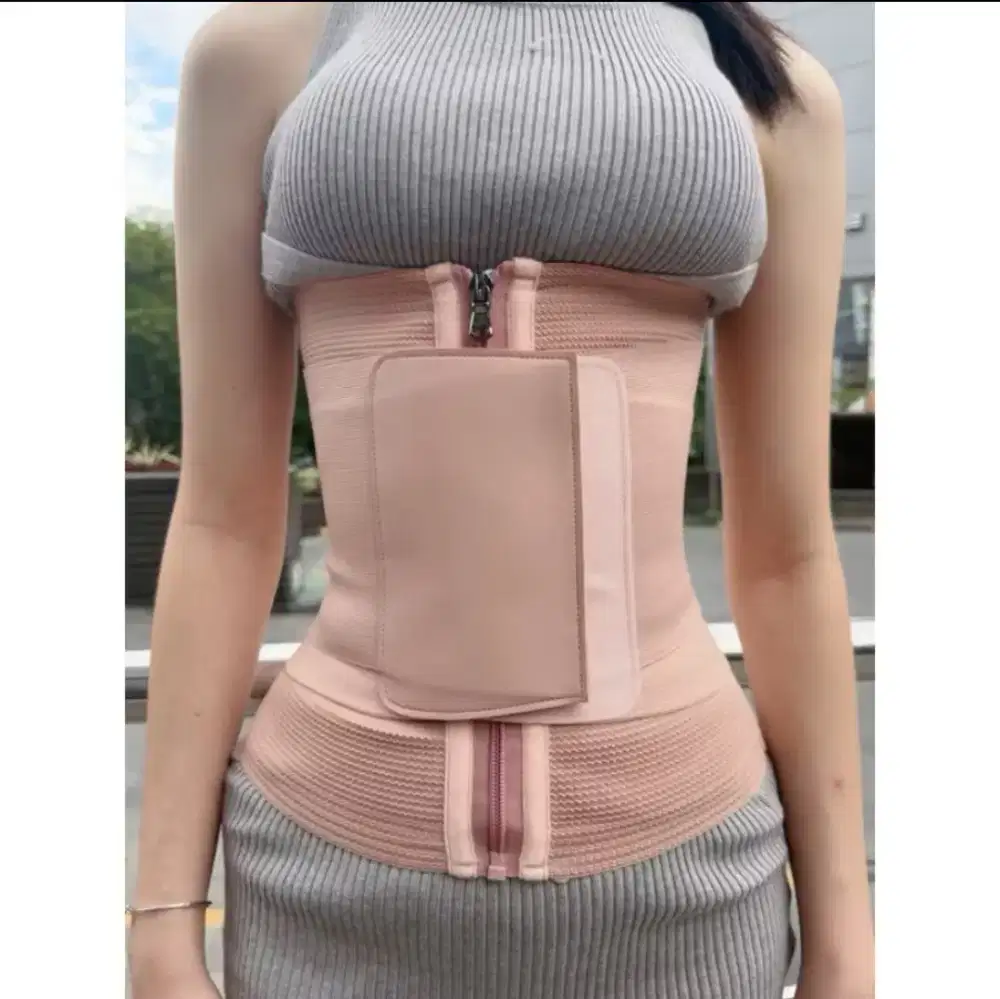 DOUBLE PRESS WAIST SHAPER (KORSET PEREKAT PINGGANG) NYLON PRESS Biru