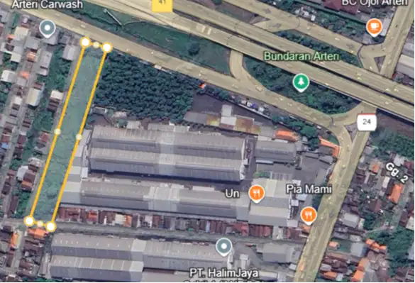 Di jual  Sebidang Tanah 0 Jalan dan sebelah Pintu masuk Tol