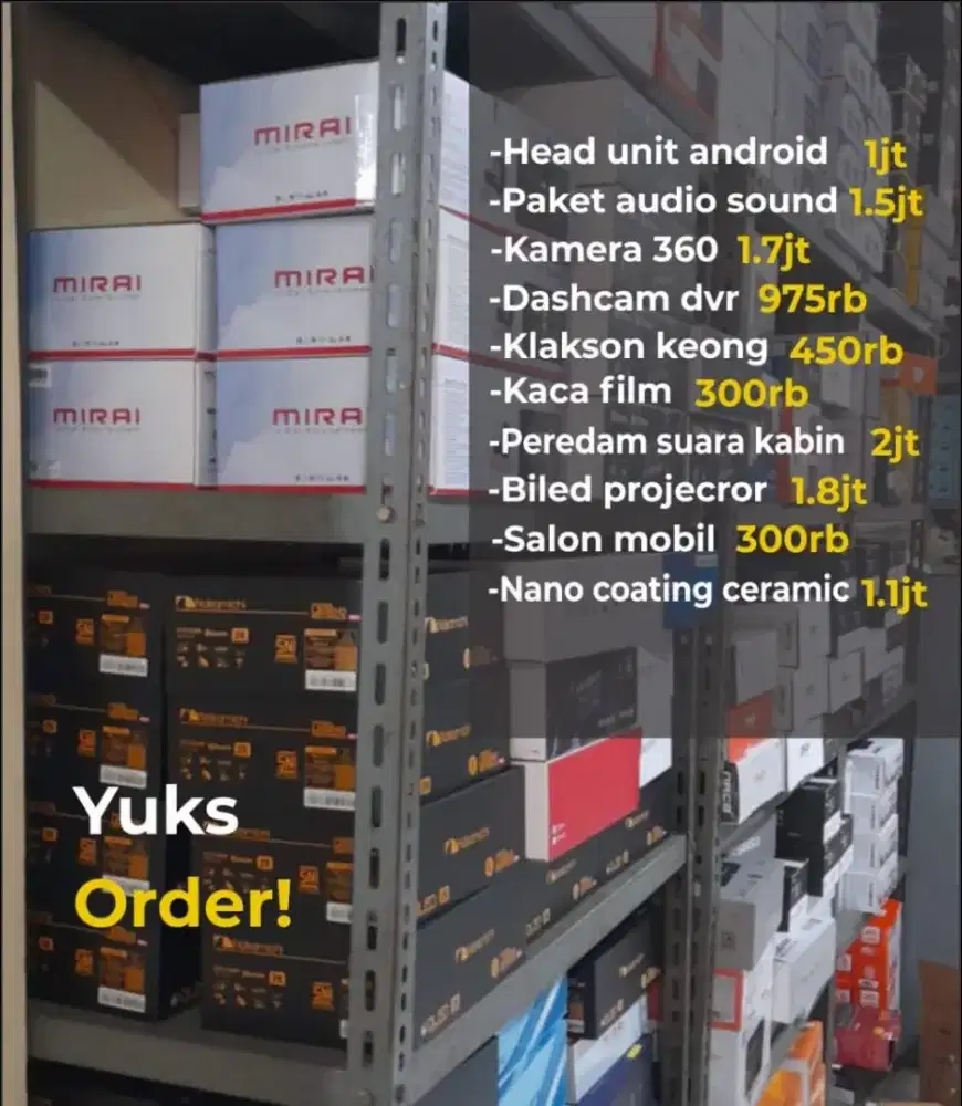 audio mobil head unit android dashcam keyless kamera 360 lampu mobil