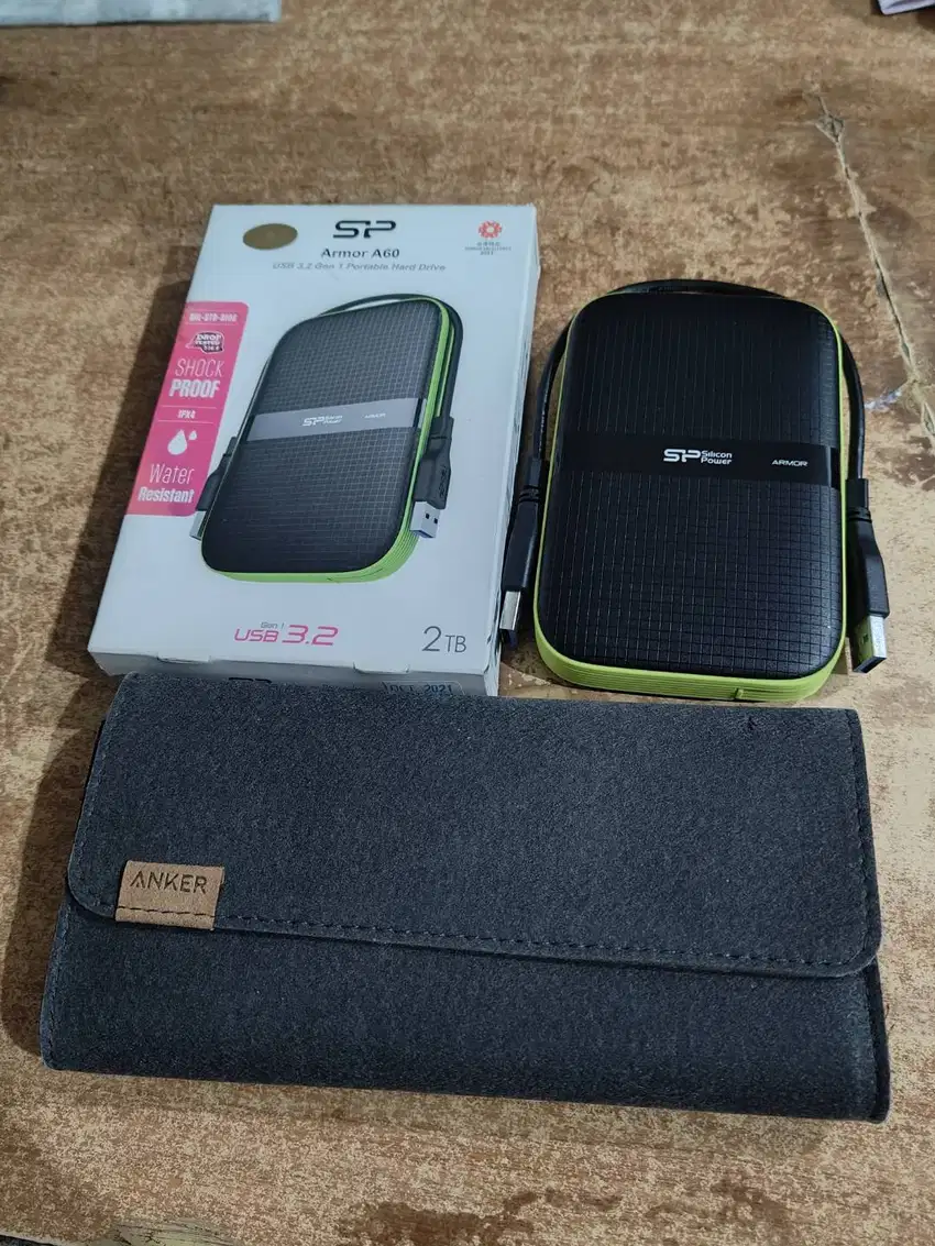 Hardisk External Silicon Power Armor A60 2TB Fullset Second Like New