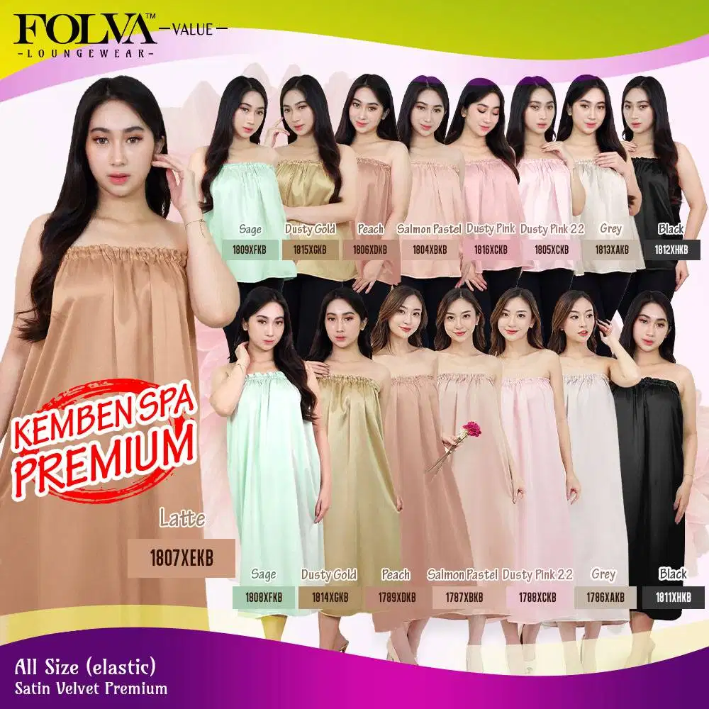 FOLVA Kemben SPA Gown kemben salon pijat sauna skirt satin