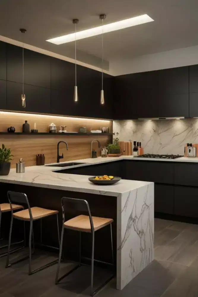 Kitchen set minimalis wallpaper living room bedroom set Lemari pakaian