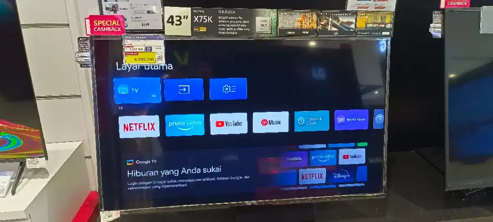 SONY UHD GOOGLE SMART TV 43 INCH (KREDIT TANPA DP)