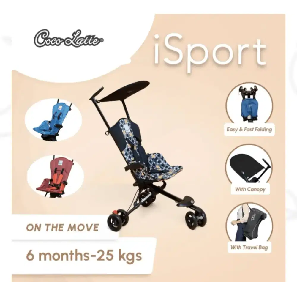 Baru Stroller Bayi Cocolatte Isport Cabin Size