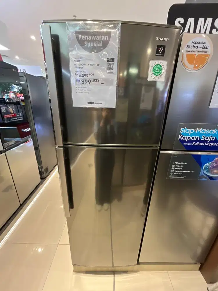 CICILAN KULKAS SHARP 2 PINTU 325 LITER