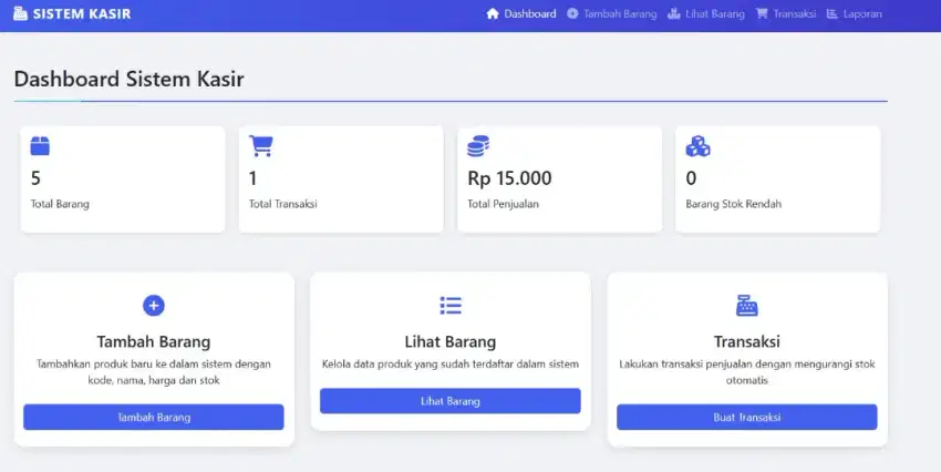 Aplikasi Kasir dengan fitur scan barcode