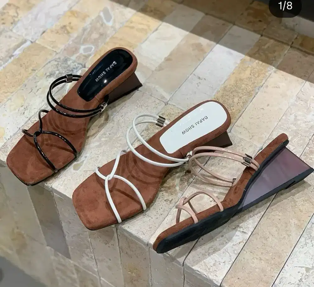 New Sandal wedges import size 38 Black