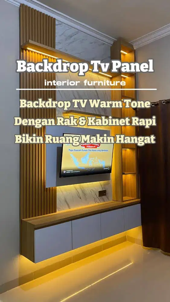 BACKDROP TV WARNA WARM/BACKDROP TV MEWAH/CUSTOM BACKDROP TV