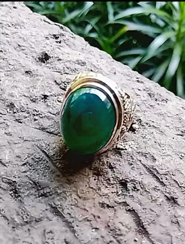 Bacan ring perak ukir naga