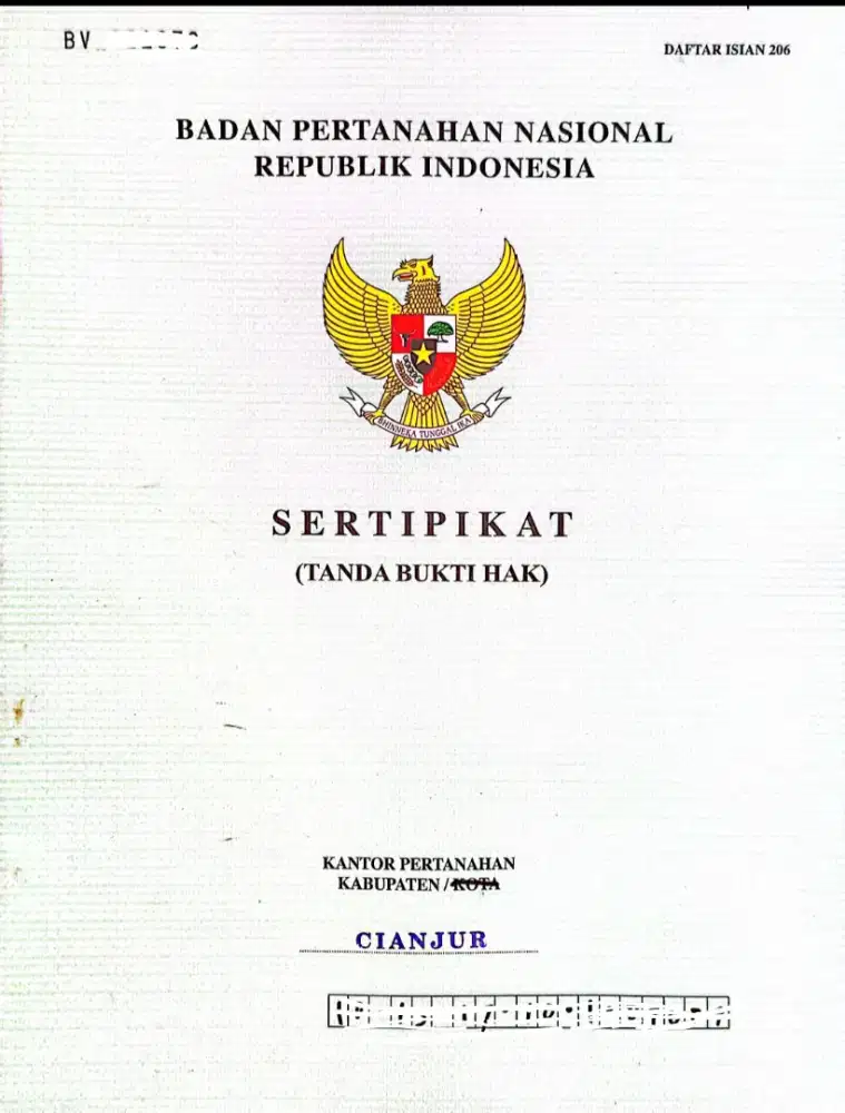 Tanah Kebun SHM (nama sendiri) di pacet