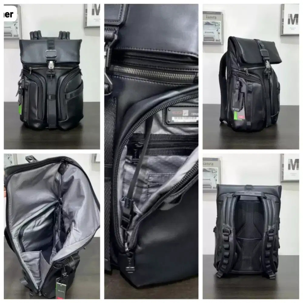 Tas Tumi Ransel Alpha Logistic Backpack Pria Leather Black Details
