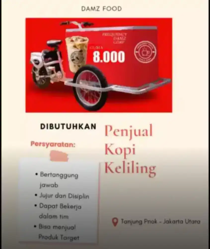Di Butuhkan Marketing Penjual Kopi