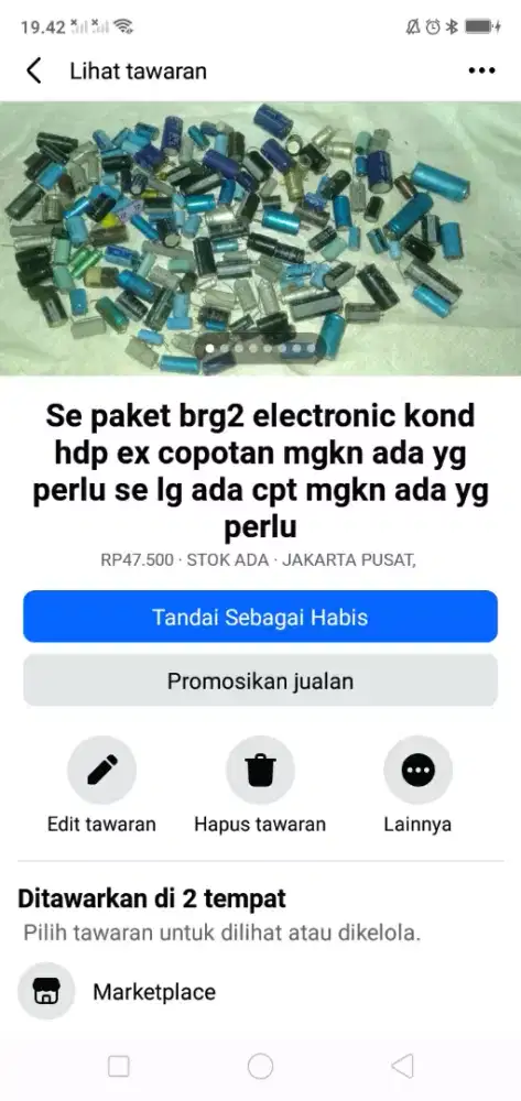 Se paket kelengkapan brg2 electronic kond hdp ex copotan SE lg ada cpt