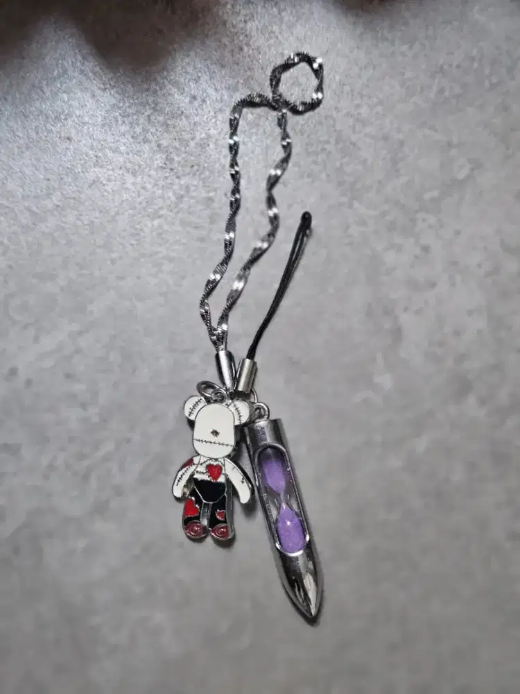 Gantungan hp tas kunci jam pasir brick unik