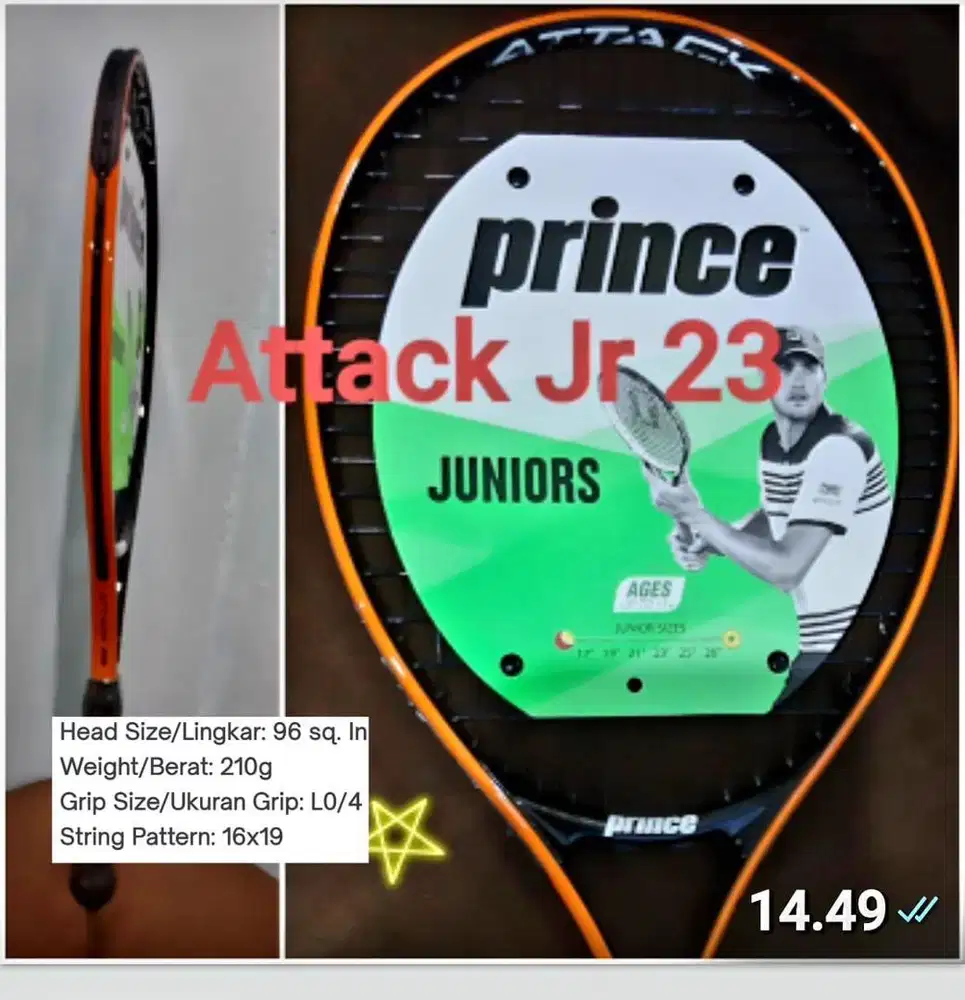 Raket Tenis Junior Prince Original