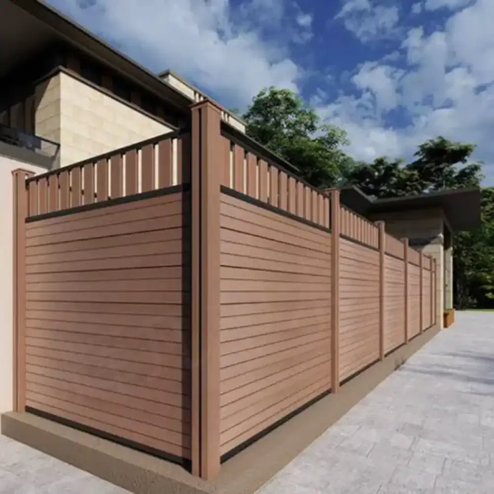 Pagar pintu gerbang minimalis modern terbaru WPC