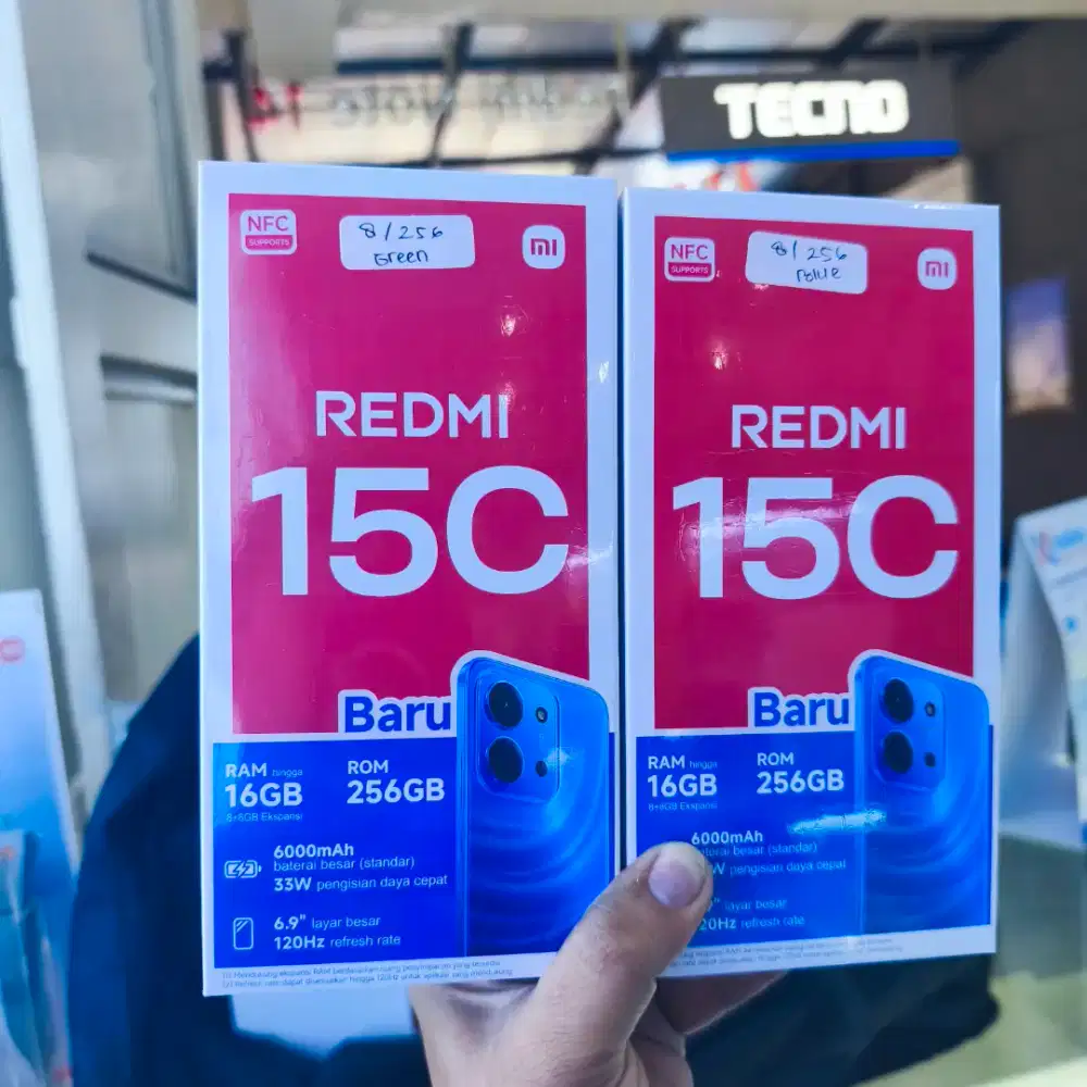 REDMI 15C 8+8/256GB 6000mAh Resmi Segel Ori