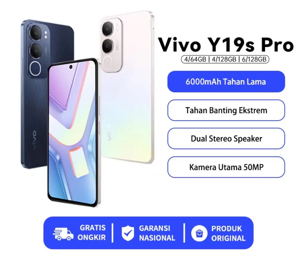Promo Baru..Vivo Y19s Pro Ram 6+6/128 Grs Resmi (Black)